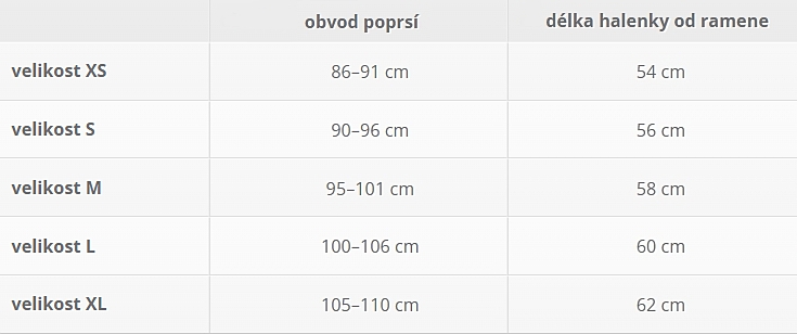Kojicí tričko Milky Waves tabulka velikostí